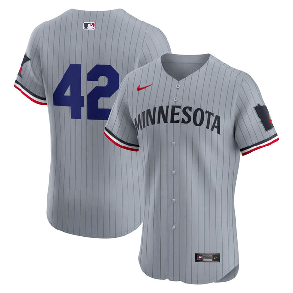 Minnesota Twins Nike Road 2024 Jackie Robinson Day Elite Jersey - Gray