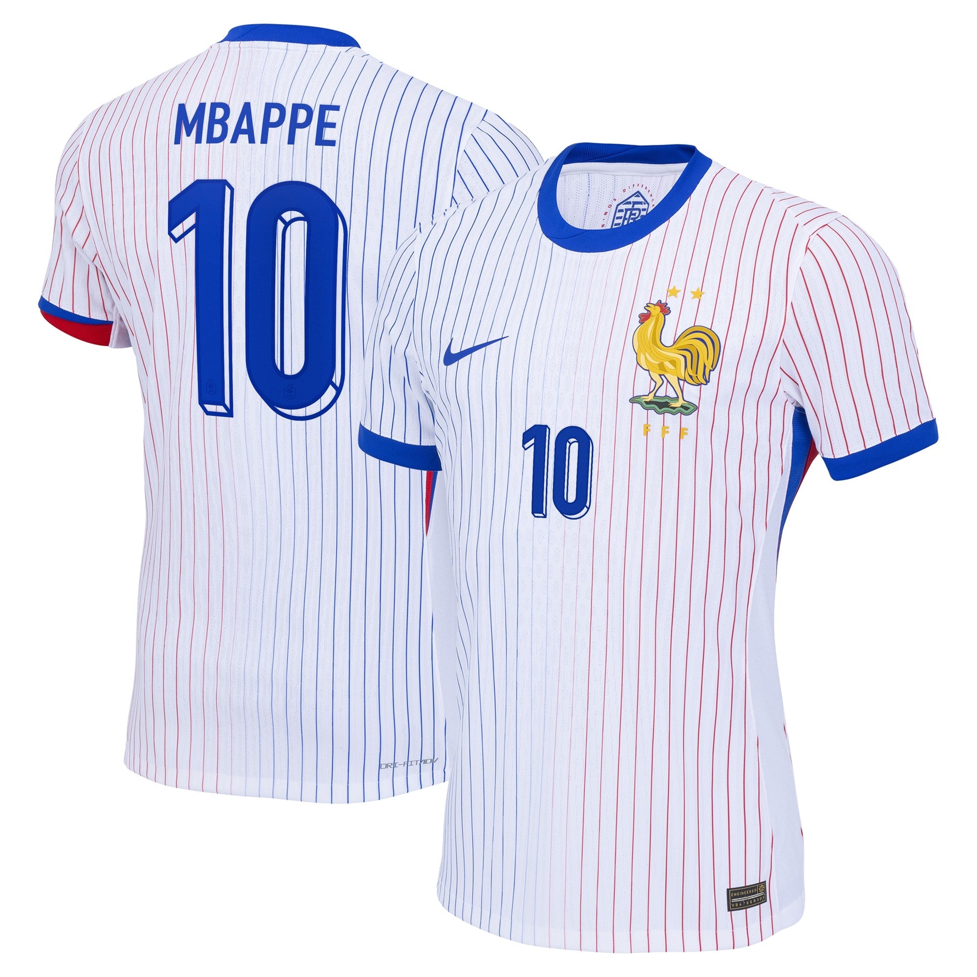 Kylian Mbappe France National Team 2024 Away Shirt - White