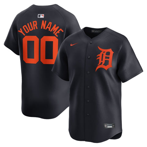Detroit Tigers Alternate Limited Custom Shirt – Navy