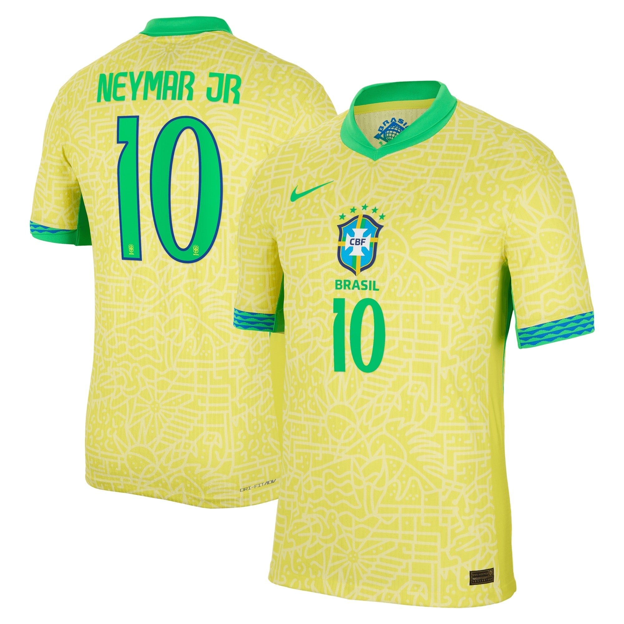 Neymar Jr. Brazil National Team 2024 Home Match Player Shirt – Yellow