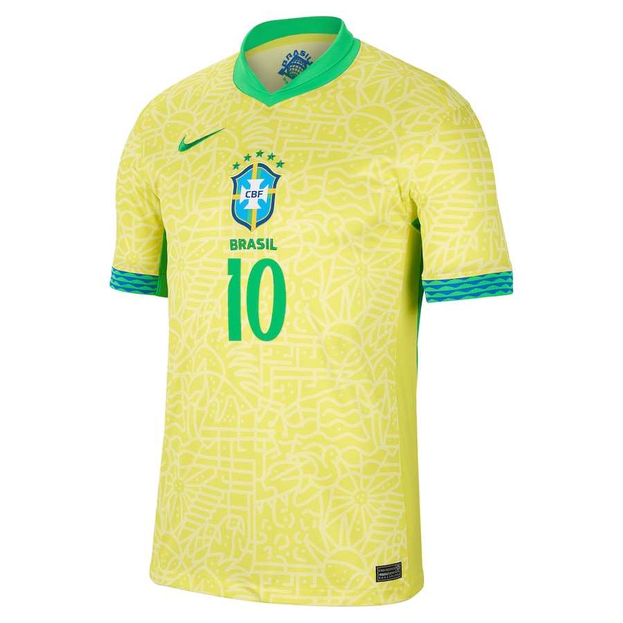 Neymar Jr. Brazil National Team 2024 Home Stadium Player Shirt – Yellow