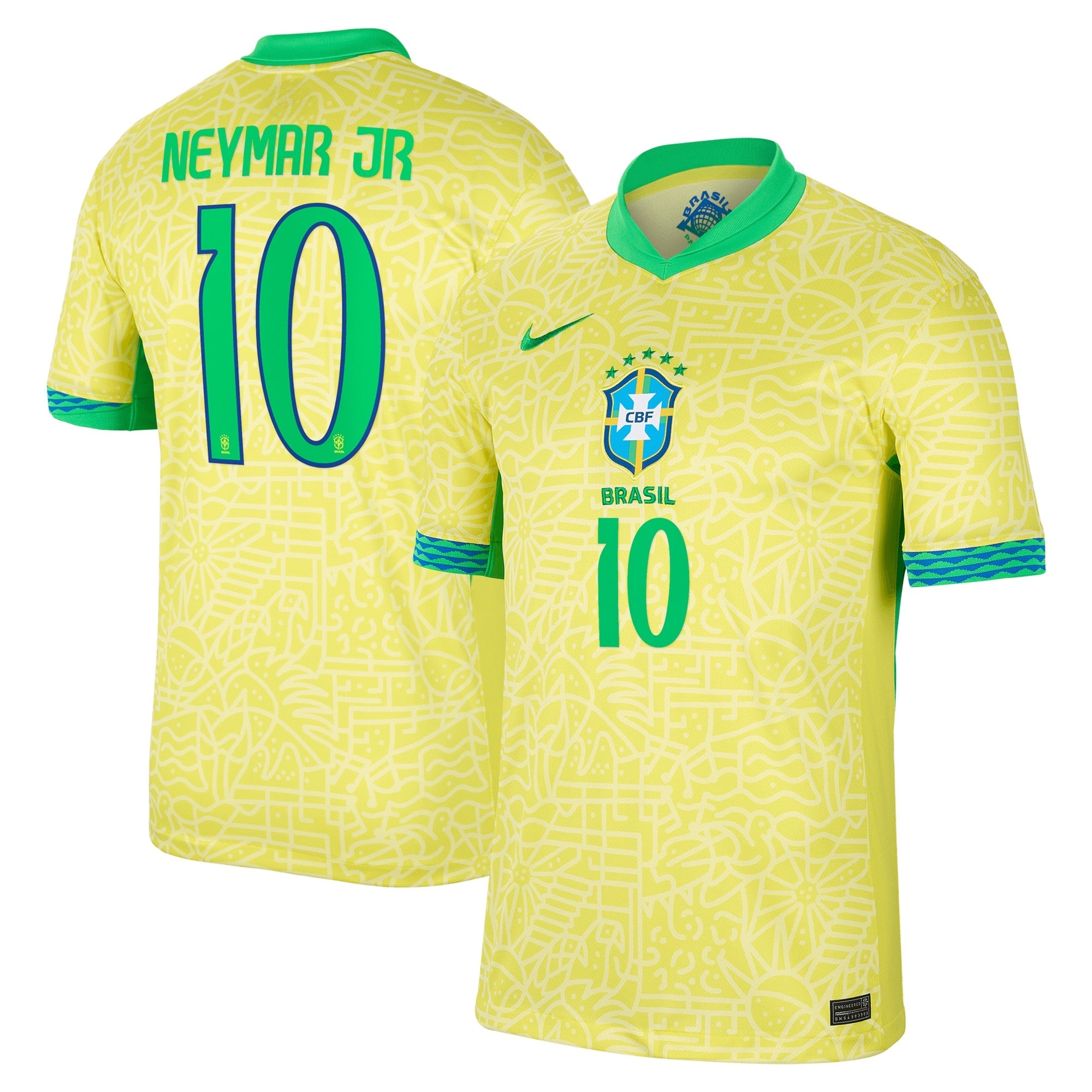 Neymar Jr. Brazil National Team 2024 Home Stadium Player Shirt – Yellow