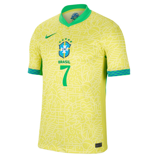 Vini Jr. Brazil National Team 2024 Home Shirt - Yellow