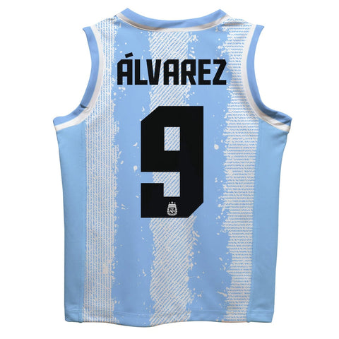 Julián Álvarez Argentina National Team Vive La Fete Mesh Basketball Shirt - Light Blue