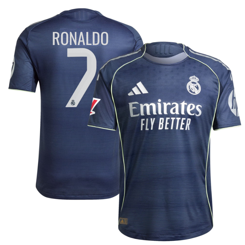 Cristiano Ronaldo 7 Real Madrid adidas 2025/26 Away Player Soccer Shirt - Blue
