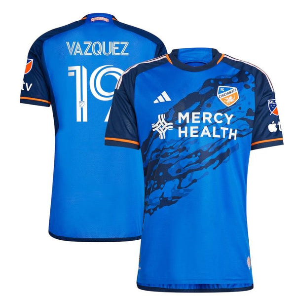 Brandon Vazquez FC Cincinnati Unisex Shirt 2023 River Kit Player Jersey - Blue