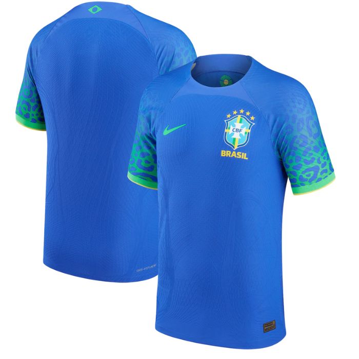 Brazil National Team Unisex Shirt 202223 Away Custom Jersey - Blue