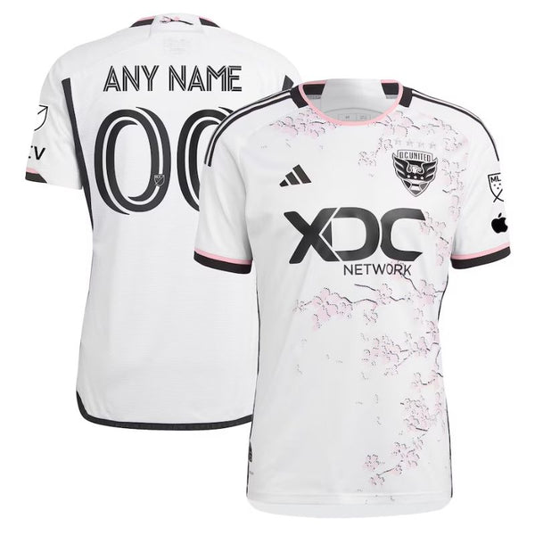 D.C. United Unisex White 202324 The Cherry Blossom Kit Custom Jersey